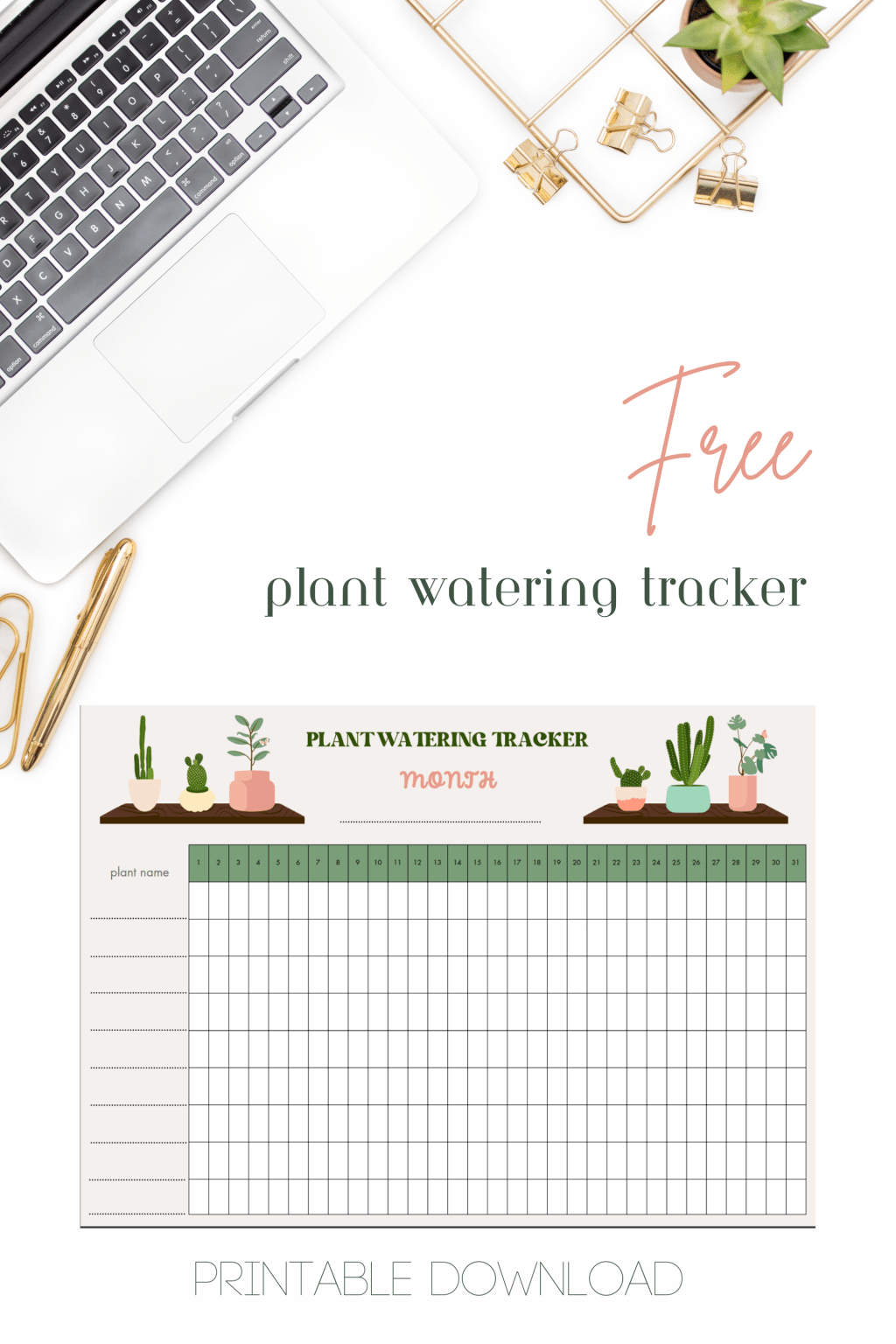 Printables: Monthly Plant Watering Tracker&nbsp;(Free!)